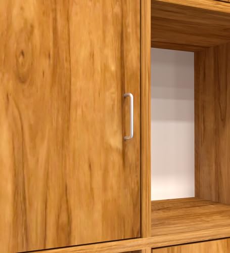 Image of SPECIALITY PANELS 8 Shelf Kitchen Cabinet | Multipurpose Wooden Storage Cupboard with Doors | Semi Open Pantry Organizer | Tall Space Saving Storage Unit for Kitchen Living Room Home | Display Rack