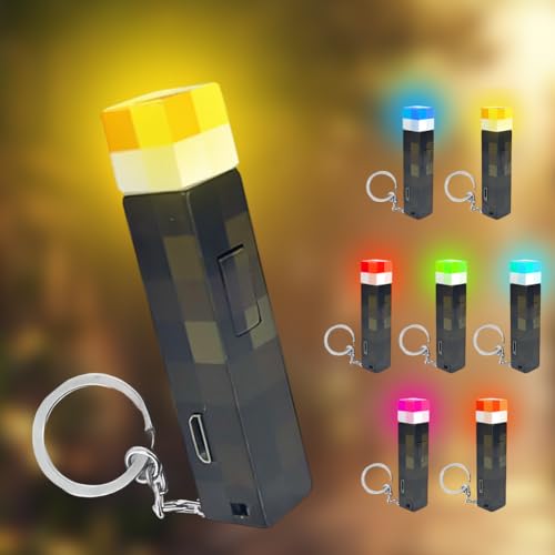 Linterna Llavero Fackel, 7 Colores Luz Nocturna Magnética, 3-en-1 Lámpara Nocturna USB Recargable LED, Mini Linterna LED Llavero para Niños para Iluminación, Juguetes, Regalos