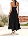 ZESICA Women's Summer Sleeveless Halter Midi Dress 2026 Off Shoulder High Waist Flowy Beach Wedding Guest Long Dresses Black Large