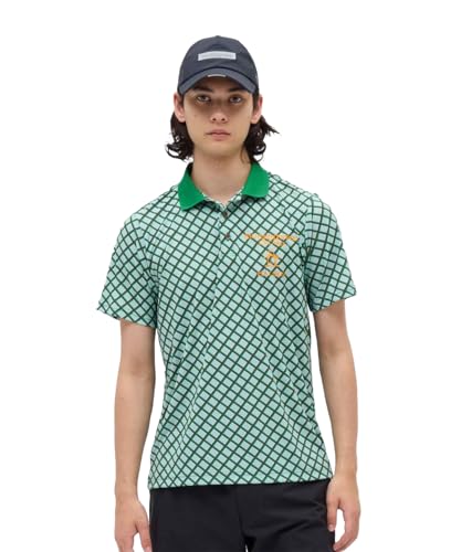 [マンシングウェア] 半袖シャツ 総柄 チェック 吸汗速乾 クーリング UVカット ゴルフ MG5FHS52M メンズ GR00(グリーン)