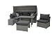 Produktbild Hohe Dinning Poly Rattan Lounge inkl. Kissen "Relax DeLuxe" von Mandalika Garden, multifunktionel nutzbar mit extra großem Sonnendach