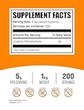 BulkSupplements.com Creatine Monohydrate Powder - Micronized Creatine Powder, Unflavored - Pure & Gluten Free, 5g (5000mg) per Servings, 1kg (2.2 lbs) (Pack of 1)