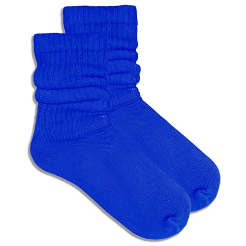 Image of COUVER Womens Scrunched Slouch Socks Soft Cotton Breathable Retro Crew or Knee High, Multiple Colors