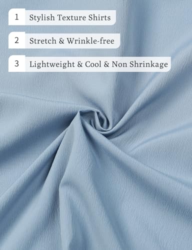Image of JEMITOP Mens Stretch Wrinkle Free Texture Shirts