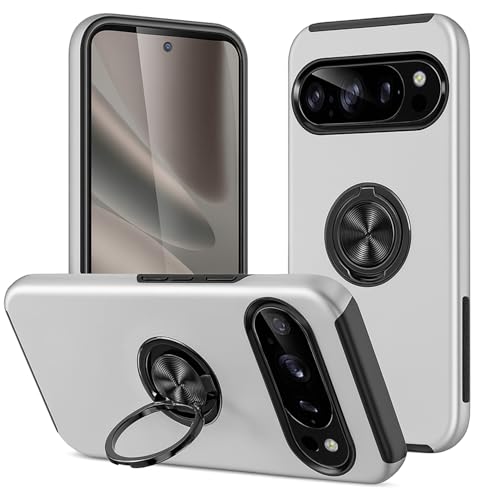 Google Pixel 9a �p �P�[�X �����O �X�^���h�@�\ �}�O�l�b�g���ԍڃz���_�[�Ή� �ϏՌ� �w��h�~ PC TPU �O�[�O�� �s�N�Z��9a �J�o�[ �Ռ��z�� ��w�\�� (�V���o�[, Google Pixel9a)