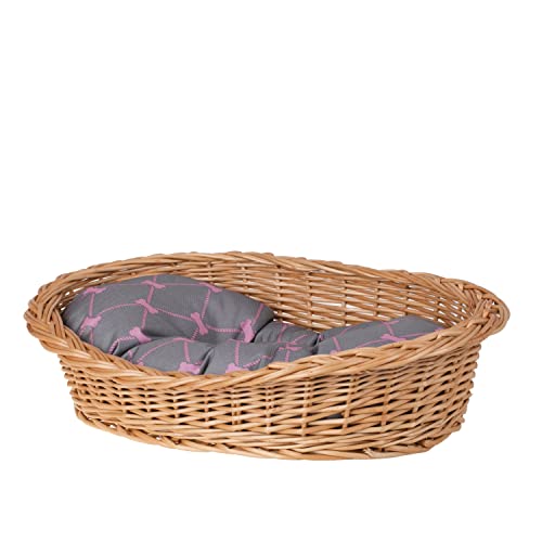 Panier pour chien en osier gris 40x30 e-wicker24 corbeille - 5