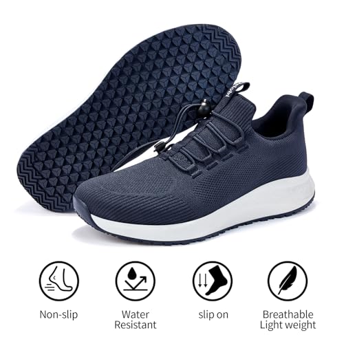 Image of Women's Non Slip Work Shoes Slip Resistant Waterproof Chef Shoe for Restaurant Kitchen Food Service Nursing Hospital Staff Lightweight Walking Sneakers with Slip-On Design