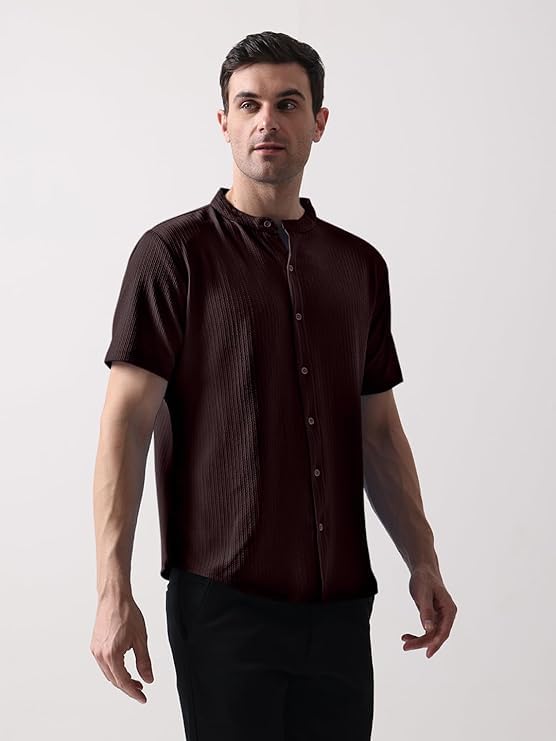 Image of GRECIILOOKS Men's Polycotton Regular Fit Casual Shirt | Stylish | Printed | Solid | Short Sleeve | Trendy (Available in Plus Size)