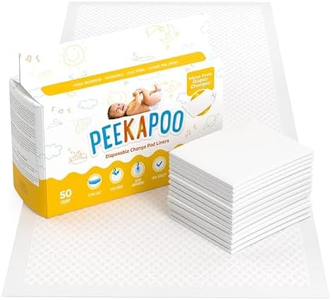 Peekapoo - The Original Disposable Baby Changing Pad Liners – 50 ...