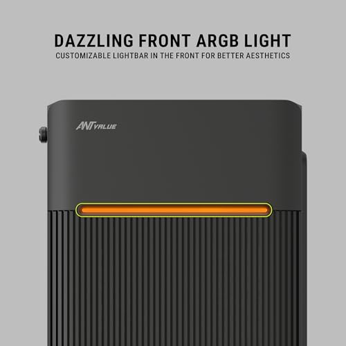 Image of Ant Value VM24 Computer Case /Gaming Cabinet - Black | Support ATX, M-ATX, ITX | Pre-Installed 1 ARGB Fan