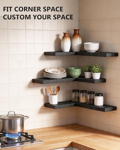 Image of WALI Floating Shelves for Wall, 1 Tier Bathroom Storage Shelf Over Toilet, for Bedroom Bookshelf, Living Room Decor, Kitchen, Nursery, Laundry, Soundbar Floating Shelf Mount Under TV (CS101L), Black