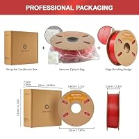 ERYONE PETG Filament 1.75 mm, 3D Drucker Filament PETG, +/- 0.03 mm, 1kg 1 Spule, Rot – Ansicht 6