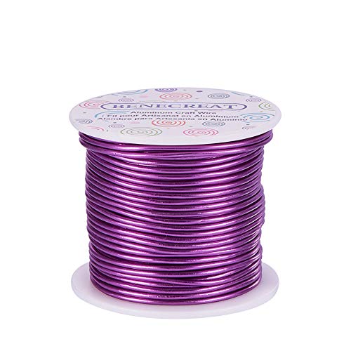BENECREAT 12 Gauge Aluminum Craft Wire 100FT Anodized Purple Flexible Craft Wire for Halloween Craft Making, Jewelry Making and Floral Arrangements
