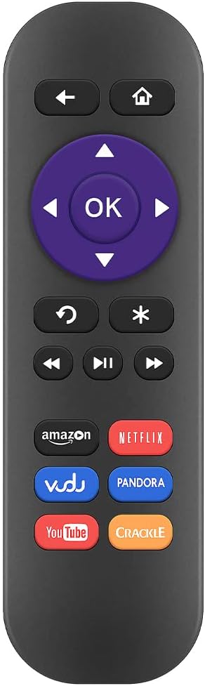 Gvirtue Replacement Remote Control for Roku 1, Roku 2(HD, XD, XS), Roku 3, Roku LT, HD, XD, XDS, Roku N1, Roku Express, Roku Express+