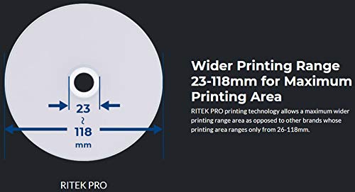 100-Pak Ritek Pro Cd-R 52X 700Mb 80Min Professional Grade Watershield Water Resistant Glossy White Inkjet Hub Printable Blank Recordable Disc In Cakebox (2 X 50-Pak) #TOP2
