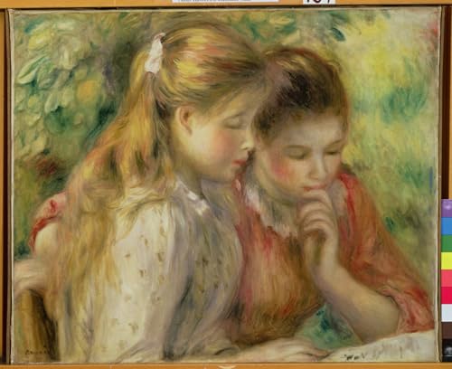 Impression d'art Deux filles lisant Renoir - Toile haut de gamme de 60x90cm