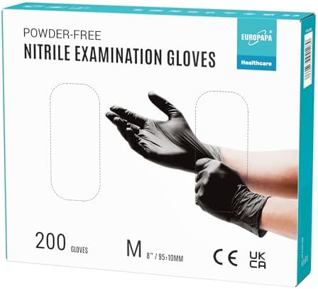 EUROPAPA® 200 x jednorazowe rękawiczki nitrylowe bez talku rękawice badawcze EN455 EN374 bez lateksu rękawiczki jednorazowe rękawiczki dostępne w rozm. S, M, L & XL (S, pomarańczowe)