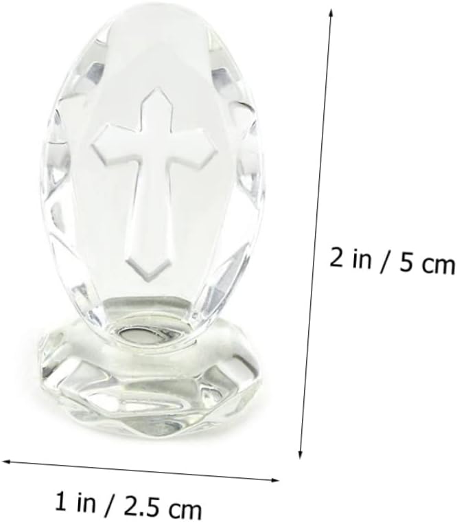 MERRYHAPY Cross Crystal Decoration Shower Decorations Details Baptism Present for Boys