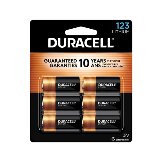 Duracell CR123A 3V Lithium Battery, 6 Count Pack, 123 3 Volt High Power Lithium Battery, Long-Lasting for Home Safety and Security Devices, High-Intensity Flashlights, and Home Automation