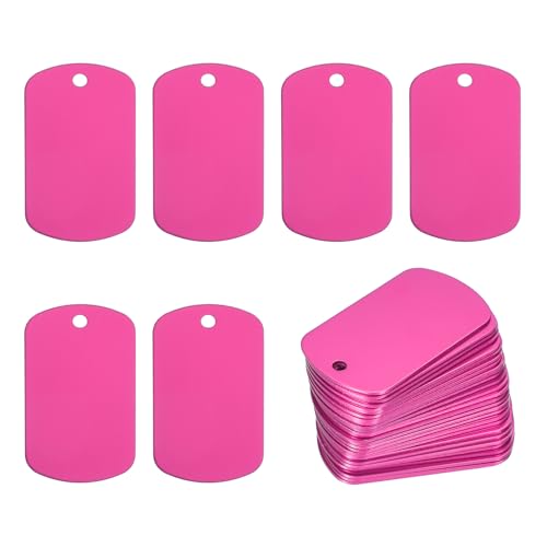 Étiquettes de gravure en métal rose pour personnaliser les objets du quotidien