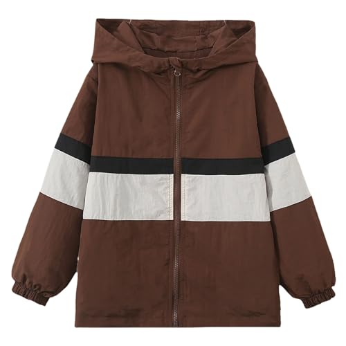 Boys Zip up Hoodie Coats Thin Lightweight Striped Cute Jackets with Pockets Kids Toddler Fall Casual Outwear Tops