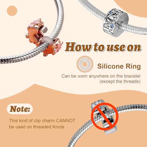 Clips and Spacers Charm 925 Sterling Silver Charms for Bracelets and Necklaces Bead Charms with Cubic Zirconia Jewelry Charm for Women Family Friends2