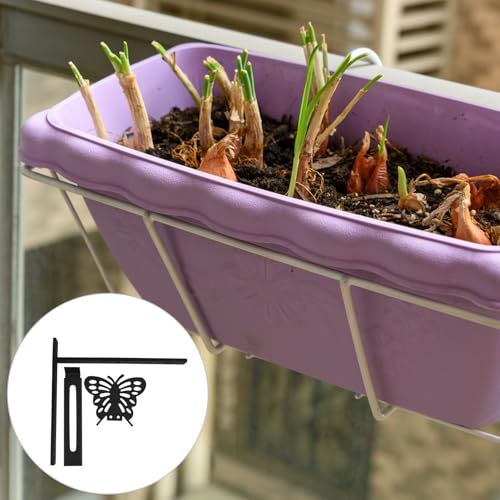 Support de jardinière ajustable anti-chute en fer noir robuste - 5