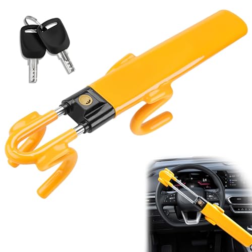 Cepo de volante con doble gancho, antirrobo para coche, universal, antirrobo, ajustable para coche, autocaravana, caravana