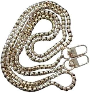 حزام سلسلة لحقيبة اليد 110 سم من ماي سوق-ستور، حزام سلسلة مسطح من الحديد مع ابزيم معدني، احزمة بديلة للكتف والكروس للنساء، 108 غرام