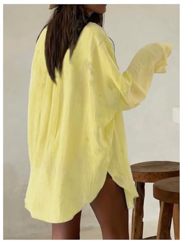 Milumia 2 Piece Beach Cover Up Swimsuit Coverups Button Blouse and Tie Knot Skirt3