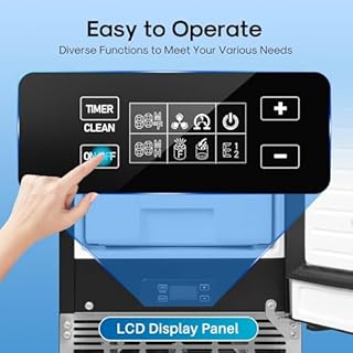 ICEPURE Under Counter Ice Maker with Drain Pump, Built-in 15 inch Wide, 90 lbs/24H Freestanding Commercial Ice Machine, Auto-Cleaning, 24H Timer 26 lbs Storage Stainless Steel, Silver Gray