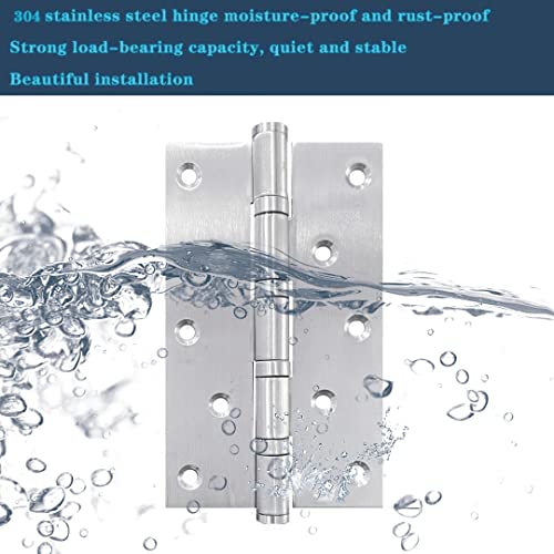 Stainless Steel Door Hinge Ball Bearing Nrp, Heavy Duty Inner And Outer Door Hardware For Left And Right Doors, 5" (127Mm) X 3" (76Mm) Door Hinge, Door Hinge 2 Pack (Silver) #TOP2