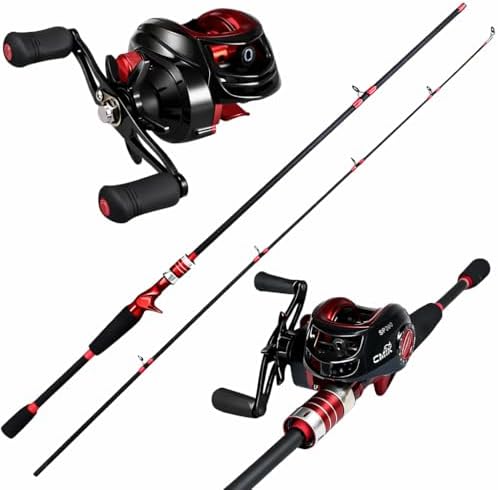 KIT DE PESCA PESCARIA CARRETILHA 19 ROLAMENTOS C/VARA 1.80M CARBO...