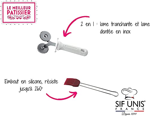 SIF UNIS 905 Le Meilleur Pâtissier X France Kit Diameter 28 cm, Dough Cutter and Silicone Brush, Baking Utensils - Image 4