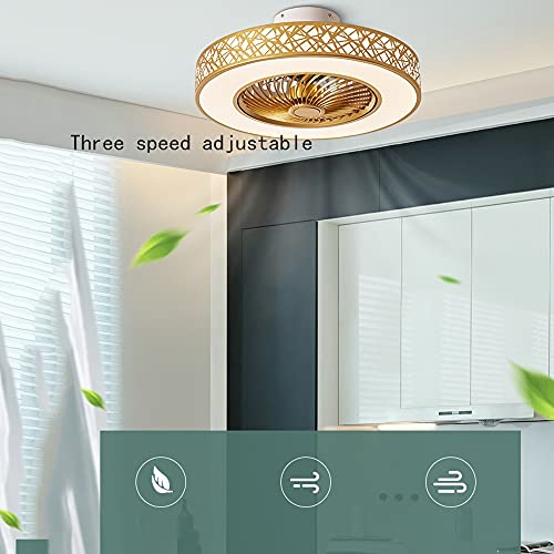Ventilateur de plafond LED moderne plafonnier télécommandé 3 vitesses salle à manger