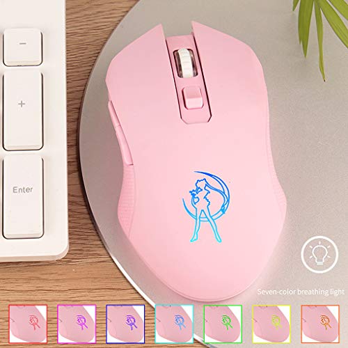 PC Gaming Mouse 2.4G Sem Fio USB com LED Backlit 6 Botões Do Mouse para Windows Computador Gamer