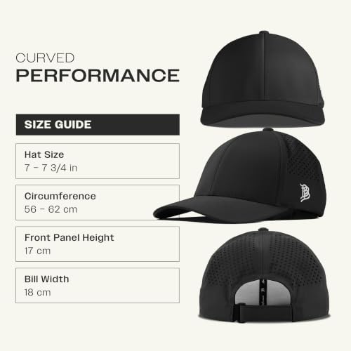 Image of Branded Bills Bare Curved Performance Hat for Men | Flexfit Sweatband, Adjustable Velcro, Quick Dry & Water Repellent Cap