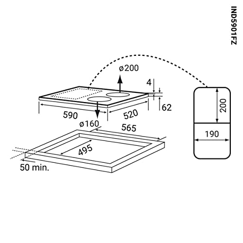 Autarkes Herdset: 60cm Einbaubackofen EB8005ED + 59cm Induktionskochfeld IND5904FZ / Pizzafunktion/Grill/Umluft/Heißluft… – Bild 7