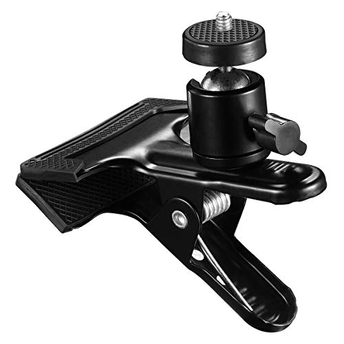 Supon Multi-Function Tripod Camera Clip Clamp Flash Holder Mount With 360 Swivel Photography Ball-Head 1/4" Threaded Screw For Camera Tripod, Slr, Dslr, Video Cameras,Studio Backdrop Camera #TOP6