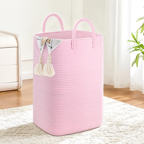 Image of Artfeel Laundry Basket,Woven Cotton Rope Laundry Hamper,60L Versatile Storage for Dirty Clothes,Baby Toys,and Blankets in Bathroom, Nursery,and Living Room