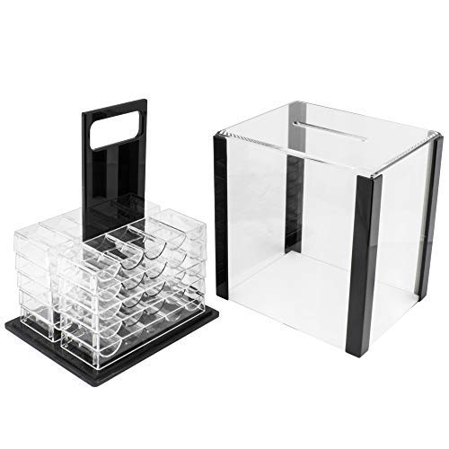 Brybelly Acrylic Poker Chip Carrier (1000-Count) with Chip Trays