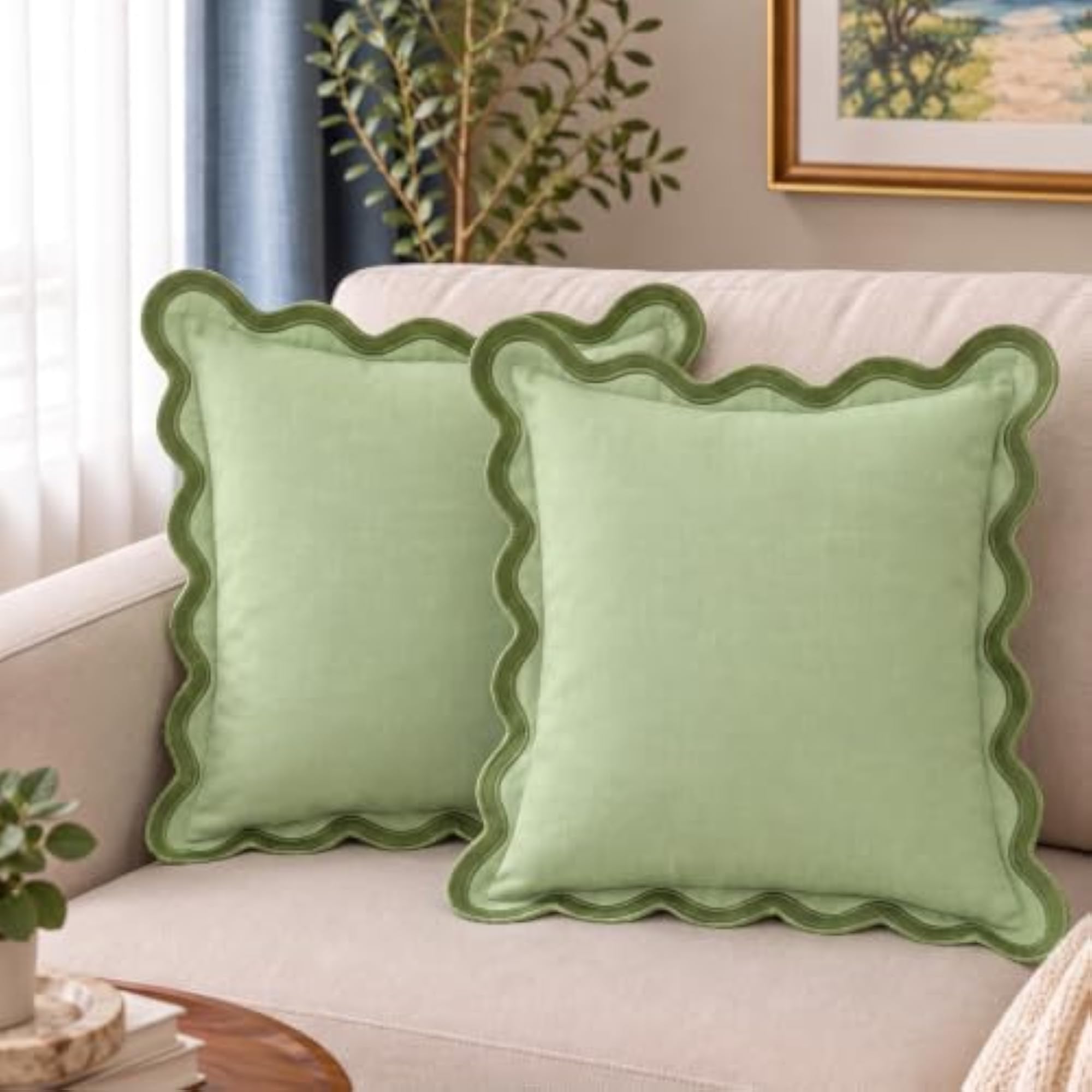 Scallop Cushion Covers, Decorative Throw Pillow Case