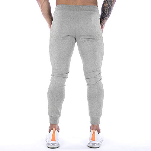 Calça jogger masculina afunilada MECH-ENG, calça de treino casual slim fit com bolsos com zíper, Lig