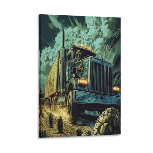 Peinture sur toile camion géant tableau déco maison YJKDIIAEE grand format