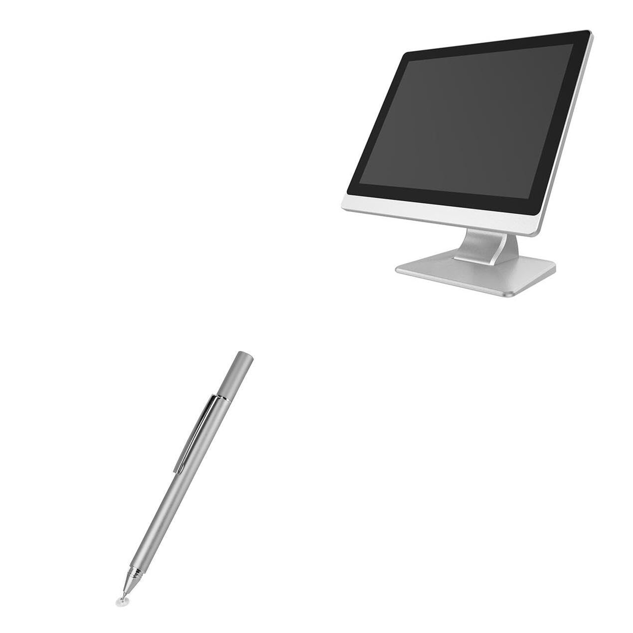 BoxWave Stylus Pen Compatible with Geekland GK-NWY15M (15 in) - FineTouch Capacitive Stylus, Super Precise Stylus Pen - Metallic Silver