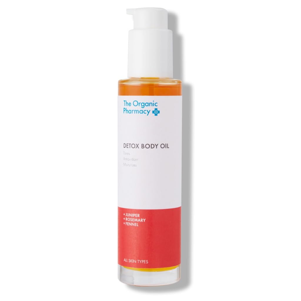 The Organic Pharmacy Detox Body Oil, Contains Essential Oils, Vegan Suitable For Cleansing and Rejuvenating Skin, 3.38 oz / 100 ml (New Packaging)