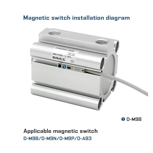 Vérin CQ2B50 double effet à tige simple pour guidage précis
