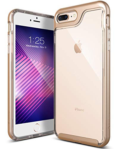 Caseology Skyfall for Apple iPhone 8 Plus Case (2017) / for iPhone 7 Plus Case (2016) - Clear Back & Slim Fit - Gold (D)