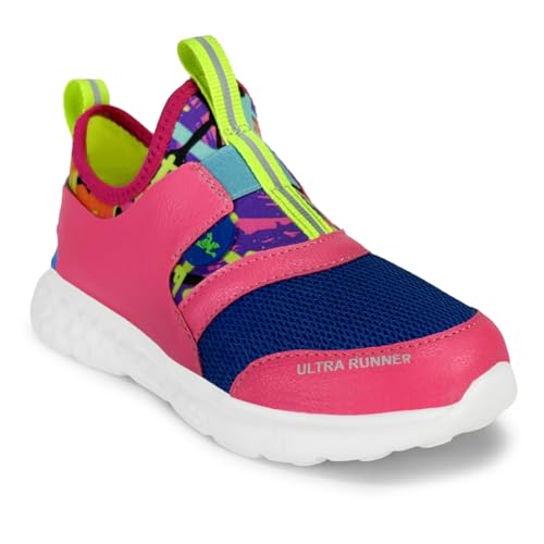 Image of KazarMax Hopits Kids Girls Pink Blue Grafitti Ultra Runner Sneakers -8 Kids UK