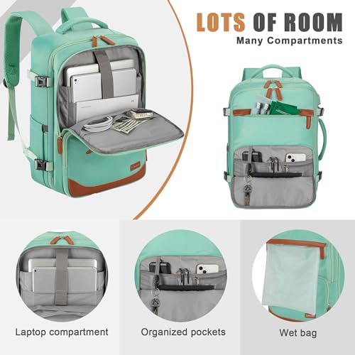 Image of 40L Travel Backpack, Flight Approved Carry On Laptop Backpack | Water-resistant, Personal Item Travel Bag, Fits 15.6 /17.3 inch Laptop, Hiking, Camping, Business, Commute, Men & Women